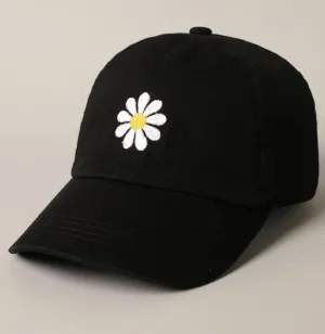 Black Daisy Baseball Hat