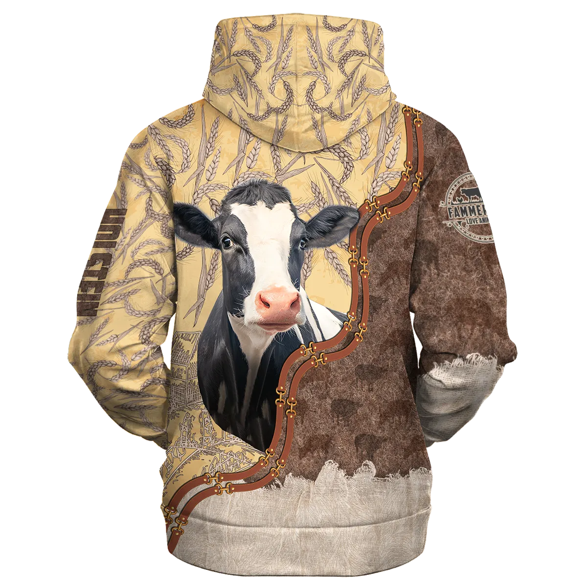Holstein Lovers In Barley Pattern Hoodie