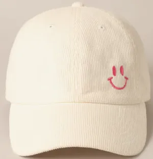 Just Smile Corduroy Baseball Hat
