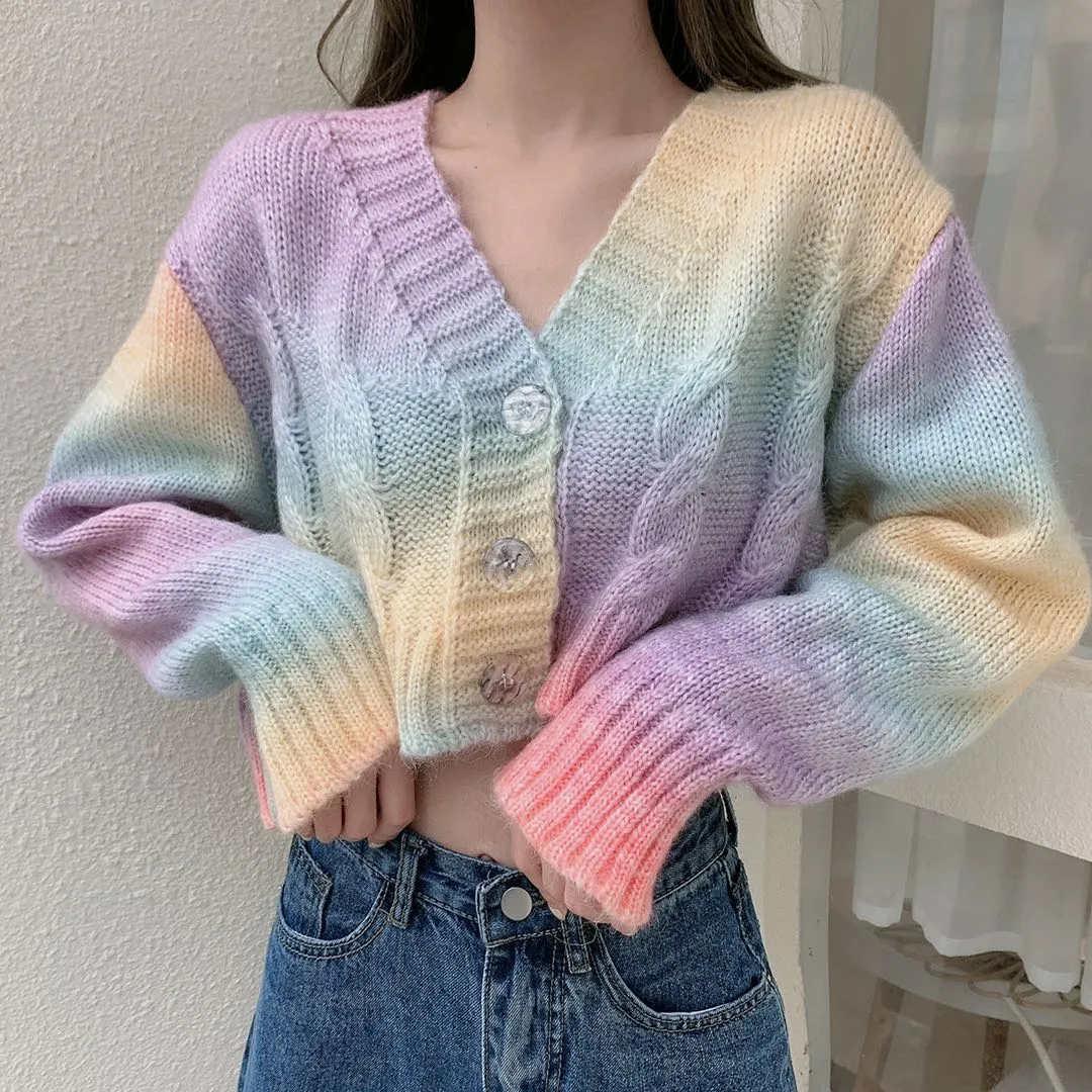 Kawaii Tie-dyed Short Cardigan