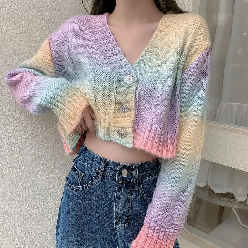 Kawaii Tie-dyed Short Cardigan