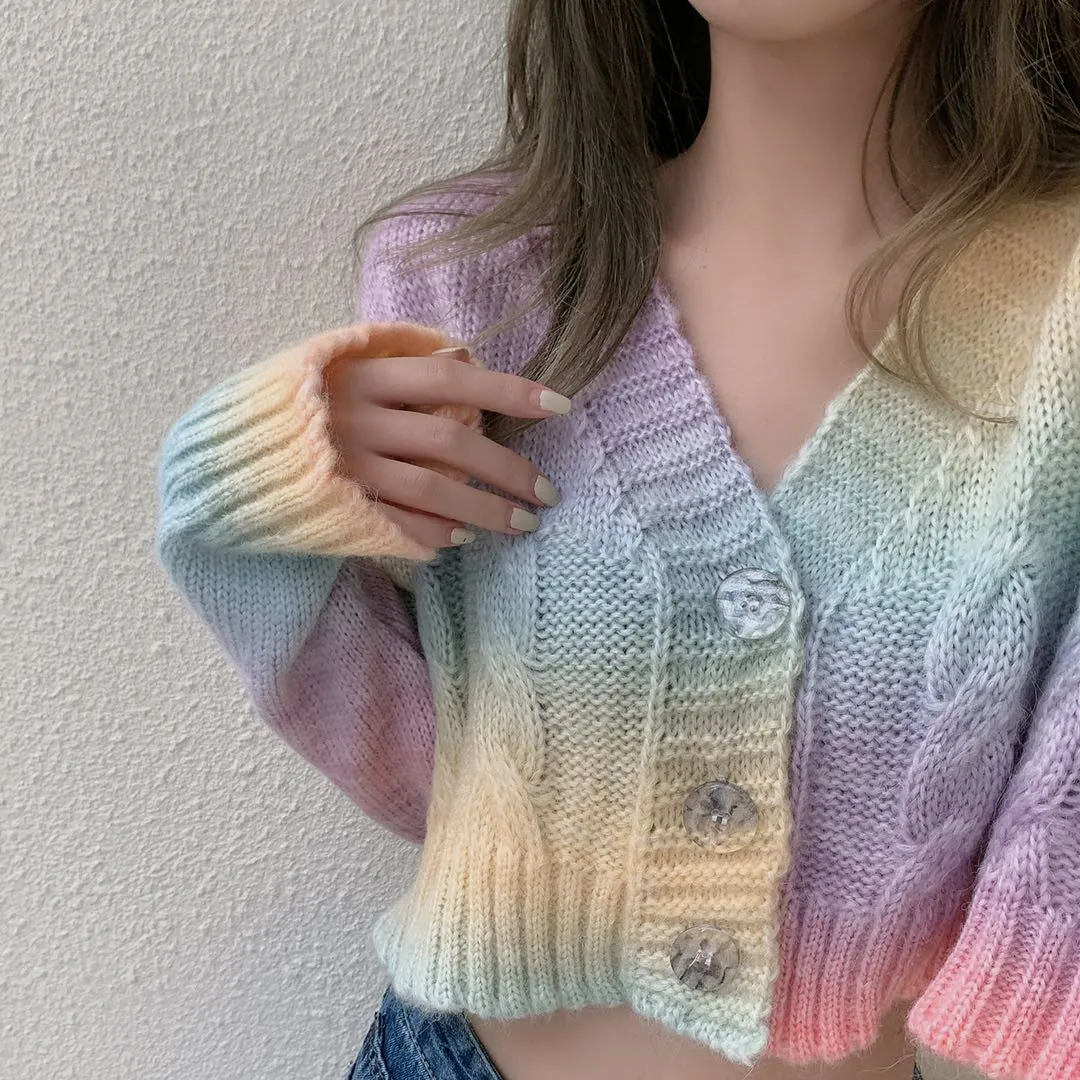 Kawaii Tie-dyed Short Cardigan