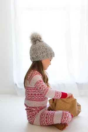 Little Ones Okemo Hat with Faux Fur Pom Pom