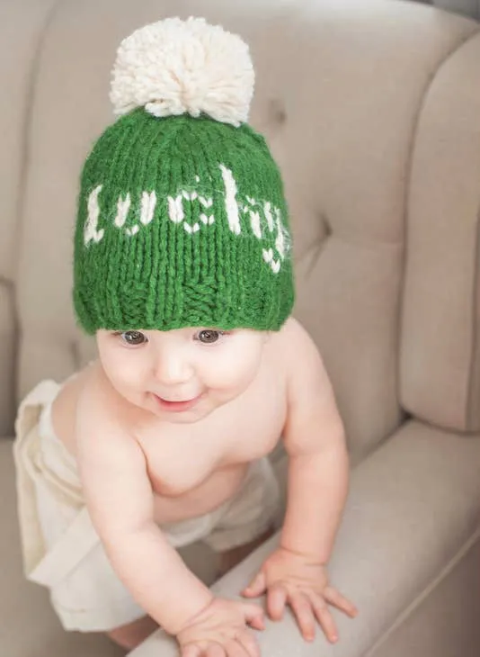 Lucky St. Patrick's Day Hand Knit Beanie Hat