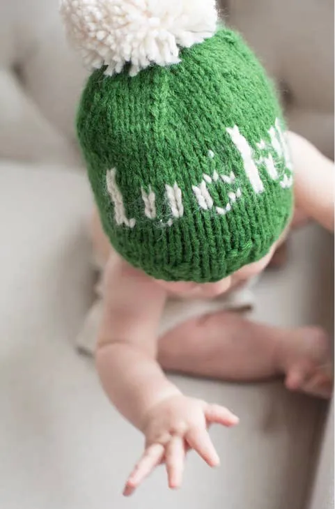 Lucky St. Patrick's Day Hand Knit Beanie Hat