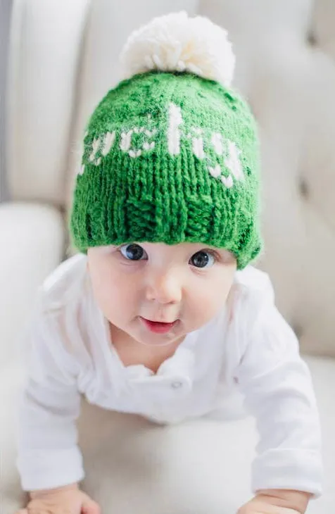 Lucky St. Patrick's Day Hand Knit Beanie Hat