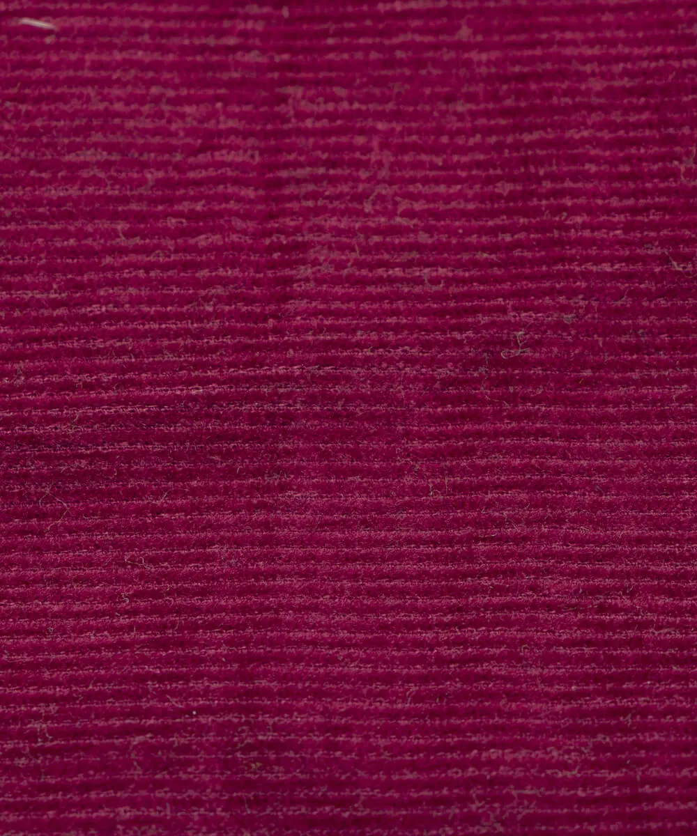 Magenta Colour Plain Corduroy Fabric