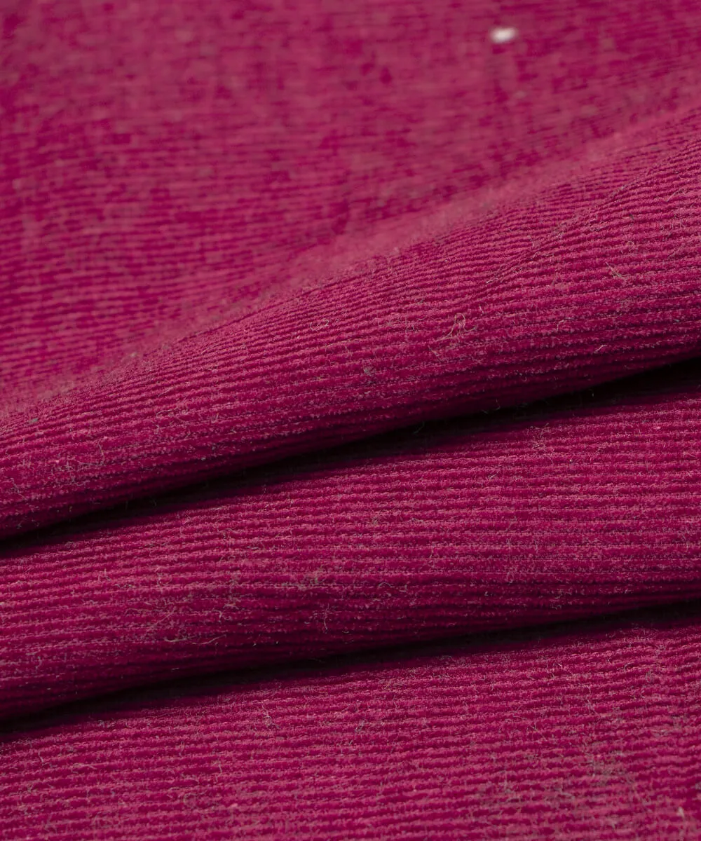 Magenta Colour Plain Corduroy Fabric