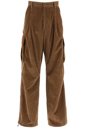 Pantalon Moncler Corduroy Cargo Pants - Brun - Femme