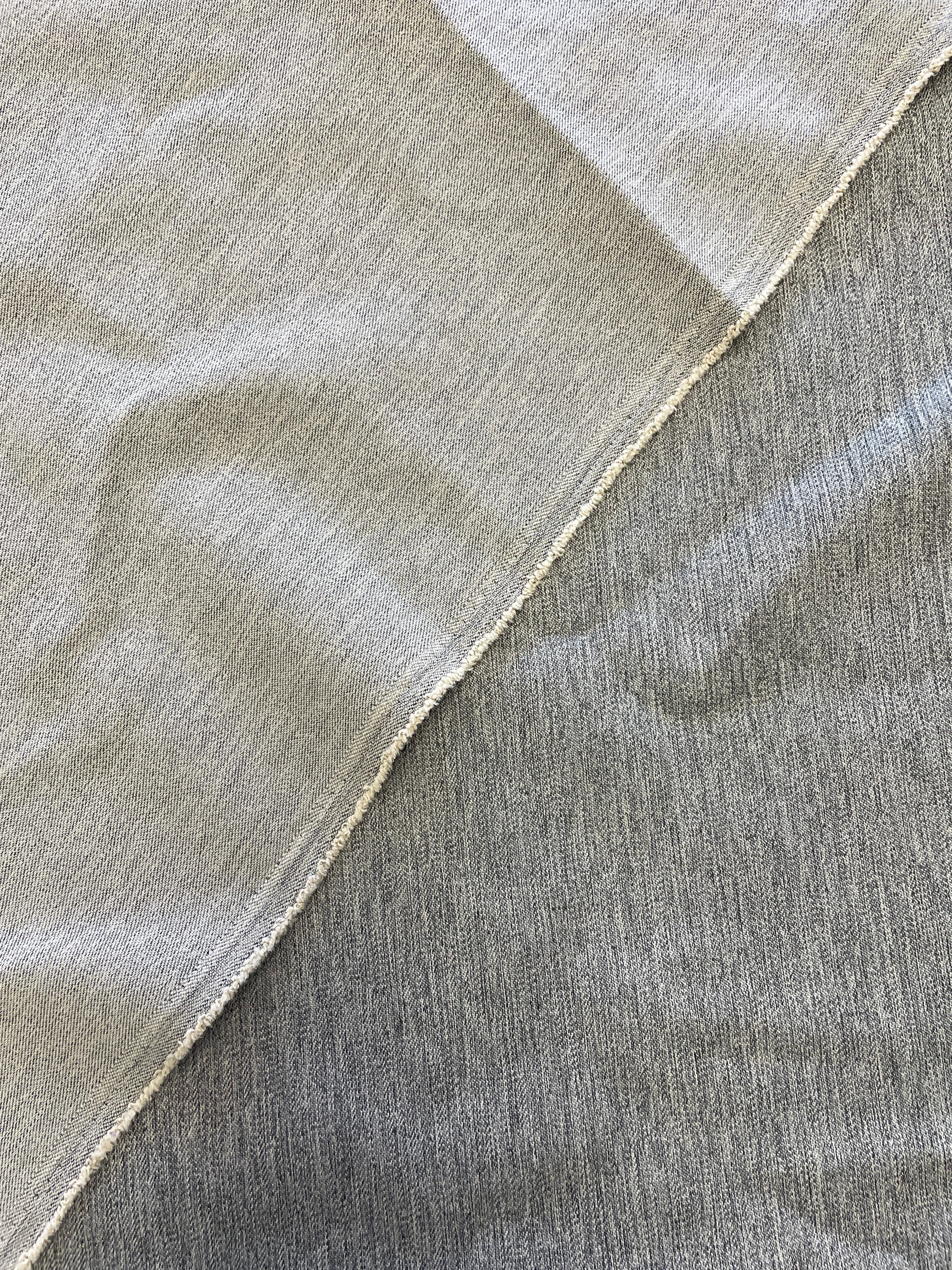 SALE 1 1/4 YD Polyester - Ecru with Black