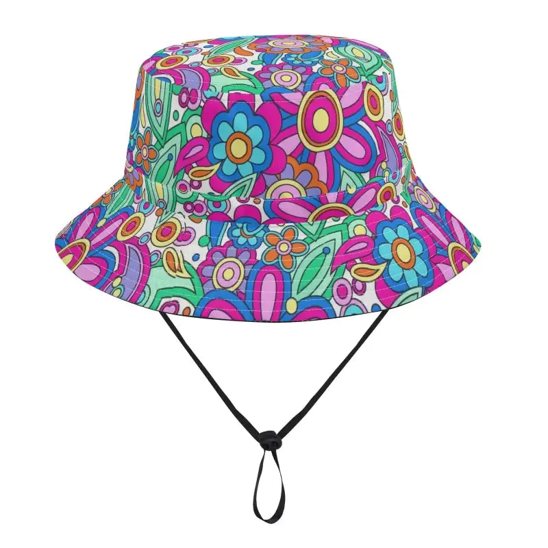 Stay Cool and Groovy in Your Adjustable Floral Bucket Hat