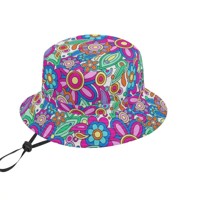Stay Cool and Groovy in Your Adjustable Floral Bucket Hat