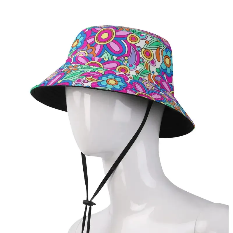 Stay Cool and Groovy in Your Adjustable Floral Bucket Hat